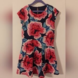Gymboree Floral Short Sleeve Dress Size Medium 7-8